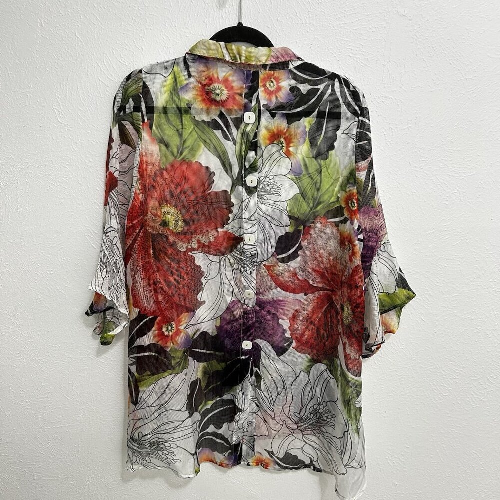 Ic Collection Floral Button-Down Blouse - image 8